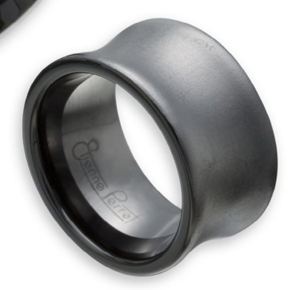 Etienne Perret Polished Black Ceramic Ring Unisex - Picture 1 of 2